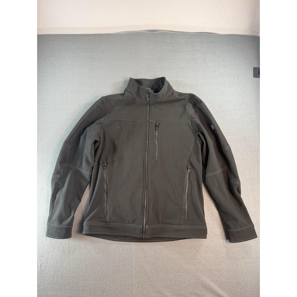 Kuhl Softshell Jacket Mens M Gray Full Zip Fleece Lined Hiking 1019 Outdoor